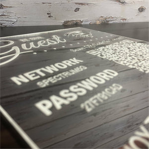 WiFi Password QR Code Wooden Sign