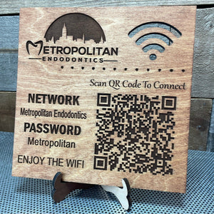 WiFi Password QR Code Wooden Sign