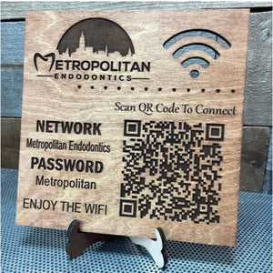 WiFi Password QR Code Wooden Sign