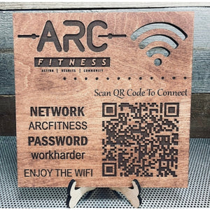 WiFi Password QR Code Wooden Sign